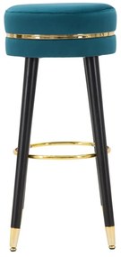 Тюркоазен тапициран бар стол (височина на седалката 74 cm) Paris – Mauro Ferretti