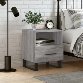 827496 vidaXL Нощно шкафче, сив сонома, 40x35x47,5 см, инженерно дърво