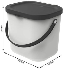 Бял контейнер за компостируеми отпадъци 6 L Albula - Rotho
