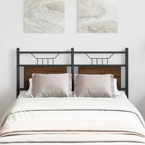 4106872 vidaXL Резервна табла за легло, кафяв дъб, 120 см, инженерно дърво и стомана