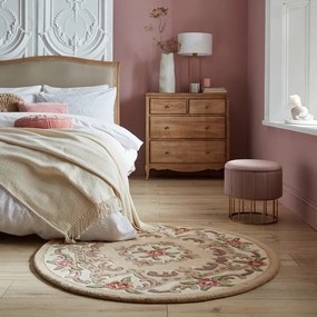 Бежов вълнен килим , ⌀ 120 cm Aubusson - Flair Rugs