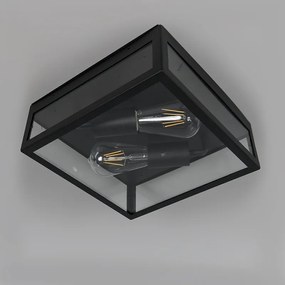 Индустриална външна таванна лампа черна 2-светлина - Ротердам