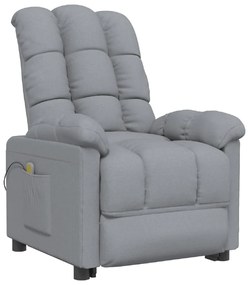 289806 vidaXL Масажен стол, светлосив, текстил