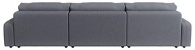 Тъмносив ъглов диван с място за съхранение от рипсено кадифе Sara – Ropez
