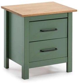 Зелено дървено нощно шкафче Miranda - Marckeric