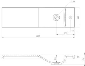Бяла мивка от отлят мрамор 80x22 cm Agos – Sapho