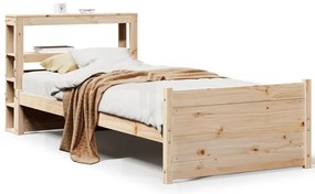 3306007 vidaXL Рамка за легло с табла, 90x190 см, борово дърво масив