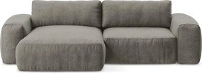Сив шенилов сгъваем ъглов диван (ляв ъгъл) Kuki – Makamii