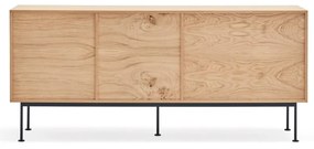 Антрацитно сив скрин с дъбов фурнир, ширина 180 см Yoko - Teulat