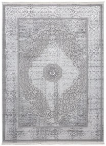 Ексклузивен сив килим с бяла ориенталска шарка Ширина: 80 см | Дължина: 150 см