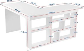 Работна маса с орехов декор 120x130 cm Vesper – Kalune Design