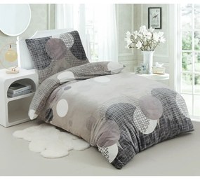 Сиво микроплюшено спално бельо за единично легло 140x200 cm Pompas - My House
