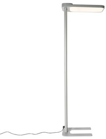 Дневна подова лампа сива квадратна с LED и димер - Guzo