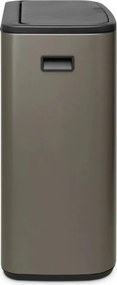 Кош за боклук Brabantia Bo Touch 1001271, 2x30 л, Плавно и безшумно отваряне, Голям отвор, Тъмносив