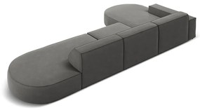 Ъглов диван от сиво кадифе (ляв ъгъл) Jodie - Micadoni Home