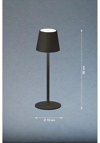 Черна настолна лампа с LED димиране, сензор за движение и метален абажур (височина 38 cm) Tropea - Fischer &amp; Honsel