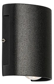Външна стенна лампа черна с LED 2-светлина IP54 - Silly