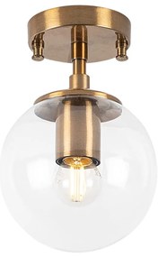 Осветително тяло за таван в месингов цвят със стъклен абажур ø 15 cm Atmaca – Opviq lights