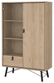 Витрина от дъбов декор в естествен цвят 102x162x40 cm Ry – Tvilum