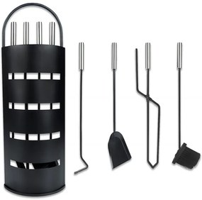 Комплект аксесоари от 4 части със стойка за камина и скара