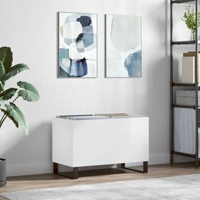 Sonata H Шкаф за винилови плочи бял гланц 74,5x38x48 см инженерно дърво