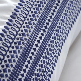 Синьо и бяло памучно спално бельо за двойно легло 200x200 cm Remy - Bianca