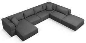 Тъмносив ъглов U-образен диван, десен ъгъл Esther – Milo Casa