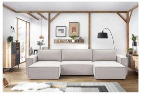 Бежов ъглов U-образен диван Nihad - Bobochic Paris