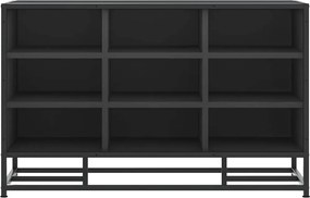 Лавица за обувки черна 84x40x53,5cm Изработена от дърво и метал