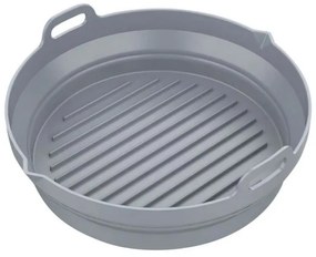 Комплект 2 бр. кръгли силиконови форми за Airfryer Klausberg KB 7789, 20х21.3 см, До 230C, Без BPA, Сив