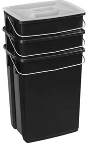 Черни пластмасови кошчета за отпадъци в комплект 3 бр. 2x10+6 l за рециклиране Biobox – Curver