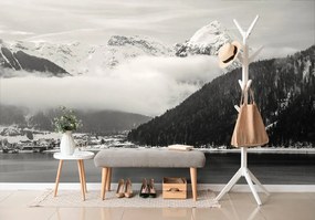 Фототапет – Зимна природа в черно-бяло