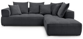 Тъмносив шенилов ъглов диван (десен ъгъл/L форма) Whesley – Bobochic Paris