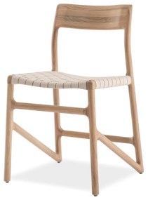 Трапезен стол от масивна дъбова дървесина с бяла седалка Fawn - Gazzda