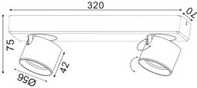стенна лампа LED Pluto 2лампа-Gkri