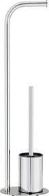 Поставка за тоалетна хартия стойка с четка от неръждаема стомана в блестящо сребрист цвят Levante – Wenko