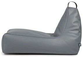 Сив пуф от изкуствена кожа Chill XXL – So Soft?