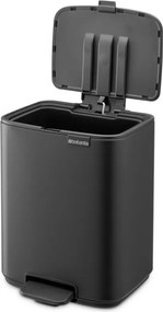 Кош за боклук Brabantia Bo Pedal 1010132, 7 л, Плавно затваряне, Гумирана основа, Минерално покритие, Тъмносив