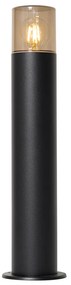 Външна подова лампа черна с опушен абажур 50 см - Odense