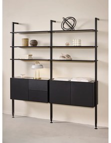 Черна етажерка за книги в дъбов декор 98x210 cm Edge by Hammel - Hammel Furniture