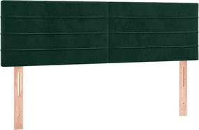 346155 vidaXL Горни табли за легло, 2 бр, тъмнозелени, 72x5x78/88 см, кадифе