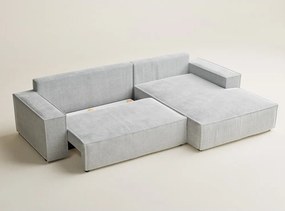 Светлосив шенилов сгъваем/с място за съхранение ъглов диван (десен ъгъл) Maze – Maison de Rêve