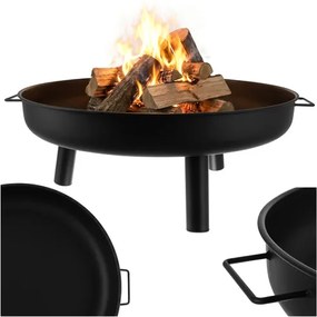 Градинска камина 80 см - голяма градинска камина на дърва с дръжки