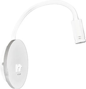 LED гъвкава стенна лампа с USB BASE LED/8W+LED/2W/230V бяла/сребриста