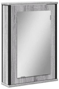 842434 vidaXL Огледален шкаф за баня сив сонома 42x12x60 см инженерно дърво