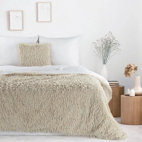 Пухкаво одеяло с подплата от полар - бежово Ширина: 130 см | Дължина: 170 см