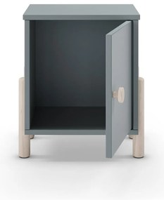 Детско нощно шкафче сиво-зелено от масивен бор Enola – Marckeric