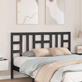 817844 vidaXL Горна табла за легло, черна, 146x4x100 см, бор масив