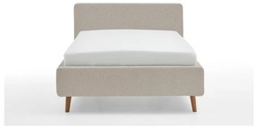 Бежово двойно легло 140x200 cm тапицирано с място за съхранение с включена подматрачна рамка Mattis – Meise Möbel