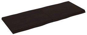 364030 vidaXL Плот за маса тъмнокафяв 140x50x(2-4) см обработен масивен дъб